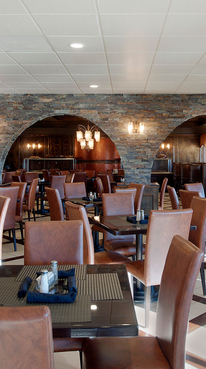 The Flume restaurant seating